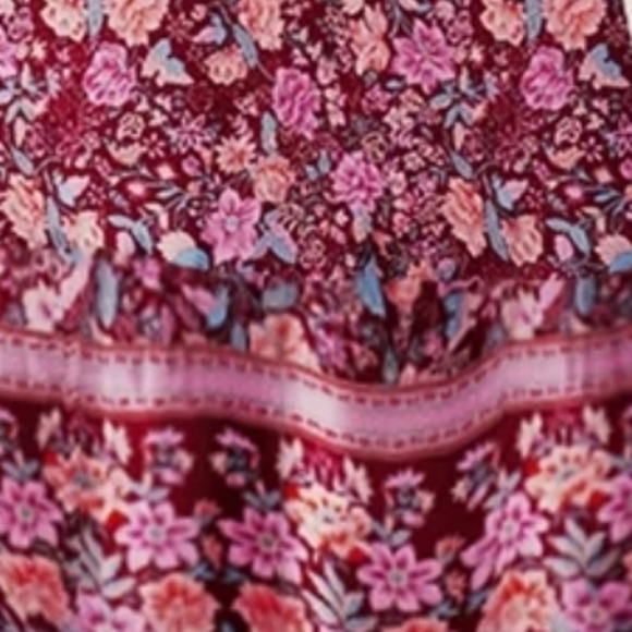 Women's Pink Boho Floral Sundress NWT Multicolored 1 Tier Adjustable Straps - Picture 9 of 9